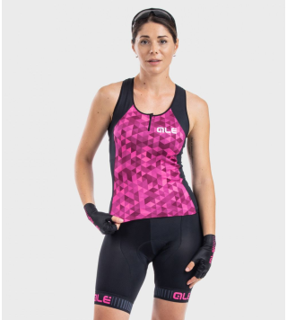 ALE TOP DONNA SOLID TRIANGLE ROSA FLUO