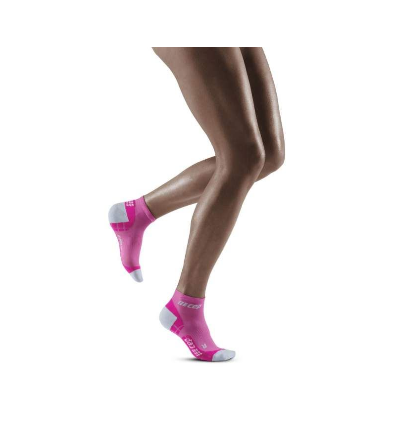 CEP ULTRALIGHT LOW CUT SOCKS W PINK LIGHT GREY
