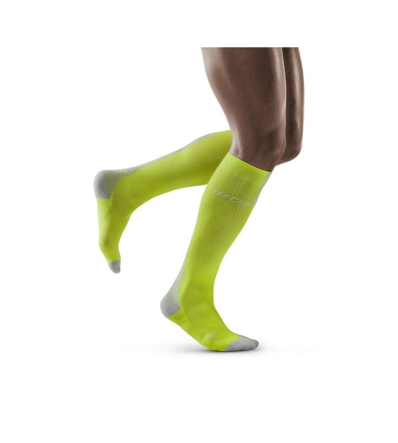 CEP RUN SOCKS 3.0 MEN LIME LIGHT GREY