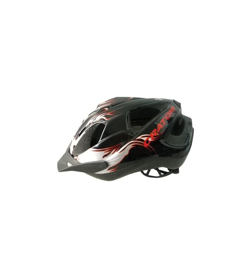 CRATONI CASCO C-BASE KID BLACK SILVER RED GLOSSY