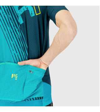 KARPOS LGREEN FIRE JERSEY ENAMEL BLUE  YELLOW FLUO