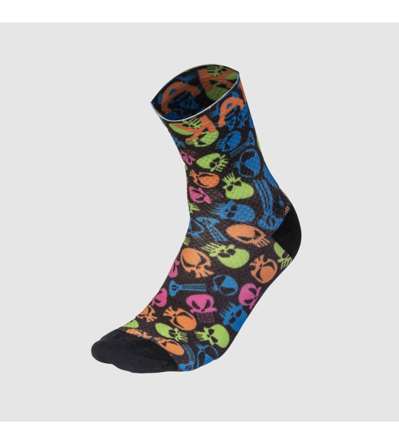 KARPOS GREEN FIRE SOCKS BLACK MULTICOLOR