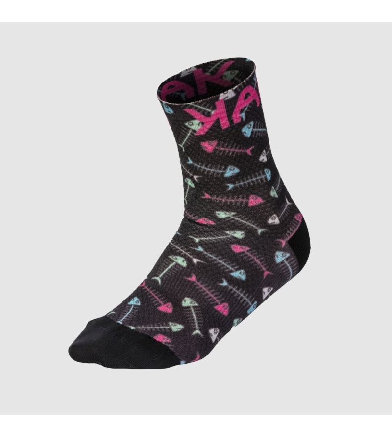 KARPOS GREEN FIRE W SOCKS BLACK BLUEBIRD WHITE PINK