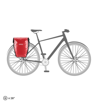 ORTLIEB BACK ROLLER CITY QL1 RED BLACK COPPIA