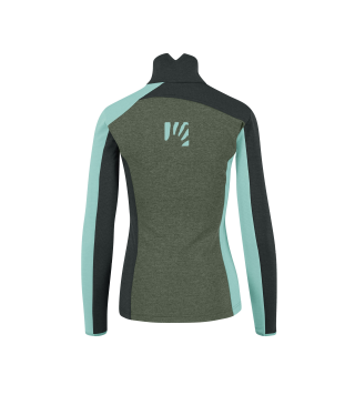 KARPOS FEDERIA W FLEECE HALF ZIP THYME/BLACK SAND