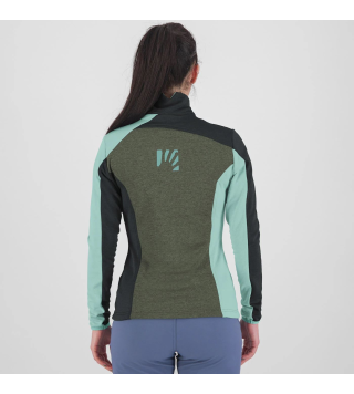 KARPOS FEDERIA W FLEECE HALF ZIP THYME/BLACK SAND