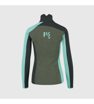 KARPOS FEDERIA W FLEECE HALF ZIP THYME/BLACK SAND