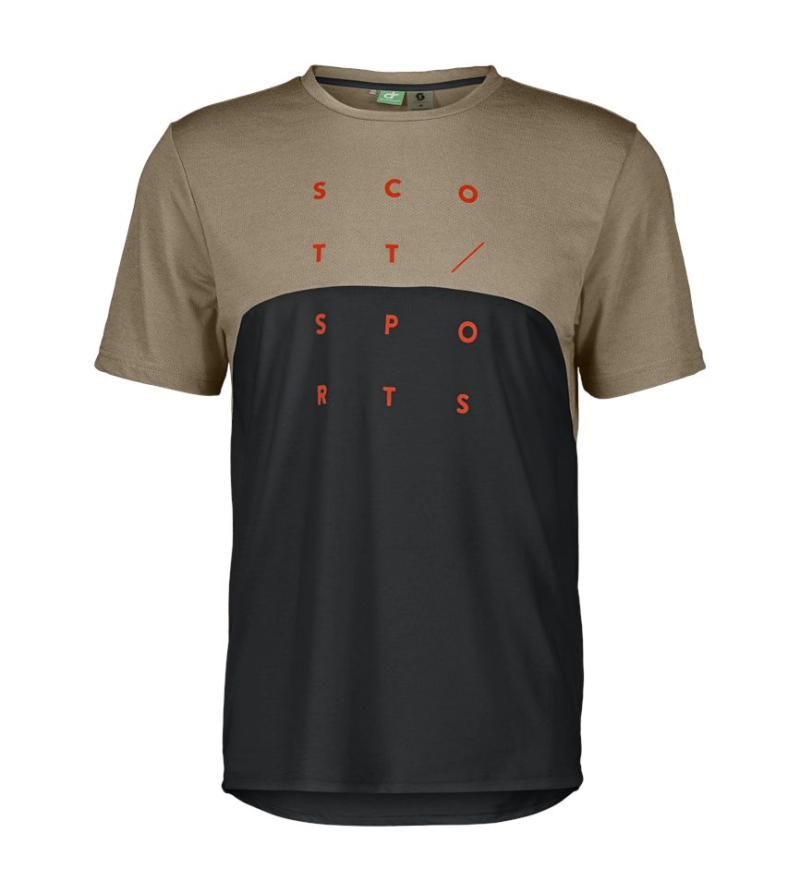 SCOTT TEE M'S TRAIL FLOW DRI SS TOAST BEGIE BLACK