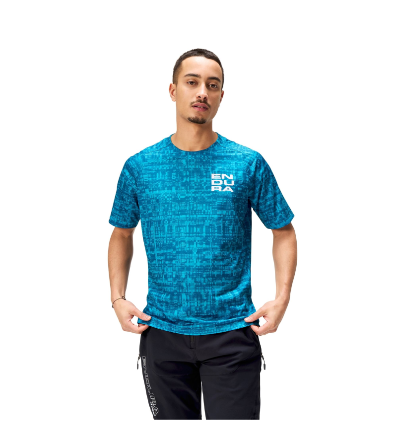 ENDURA GRID LTD PRINTED S/S AZZURRO