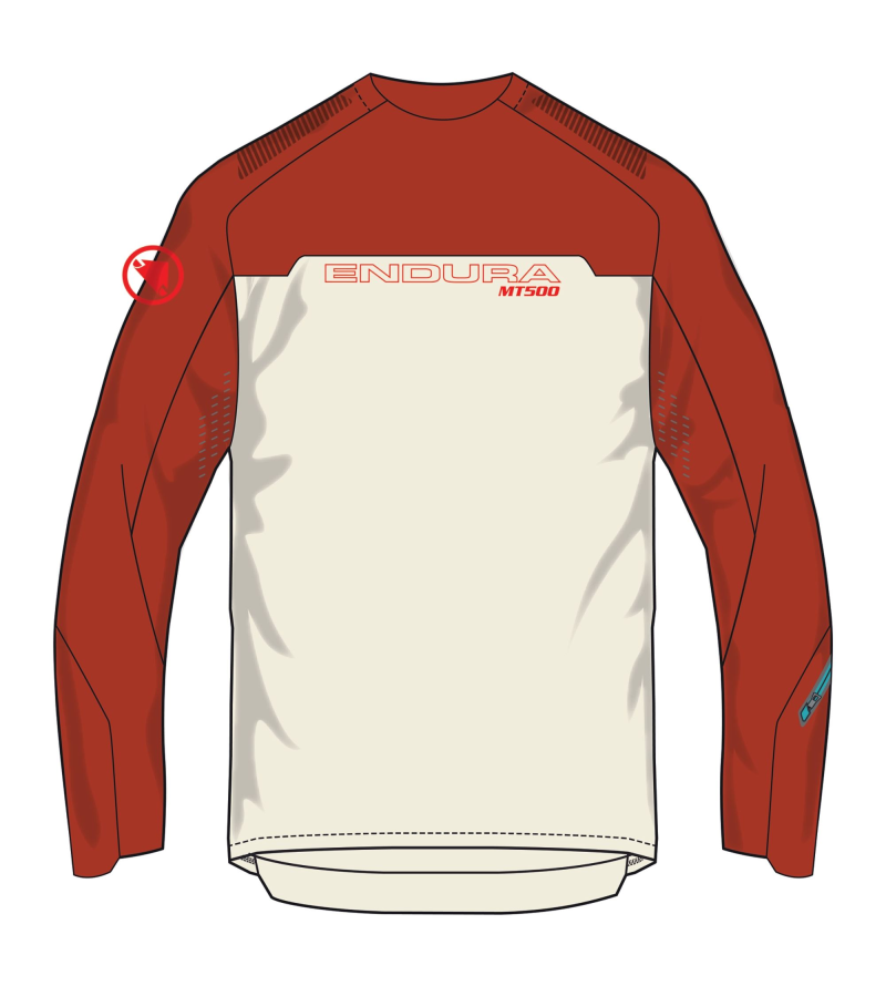 ENDURA MT500 BURNER L/S JERSE RED