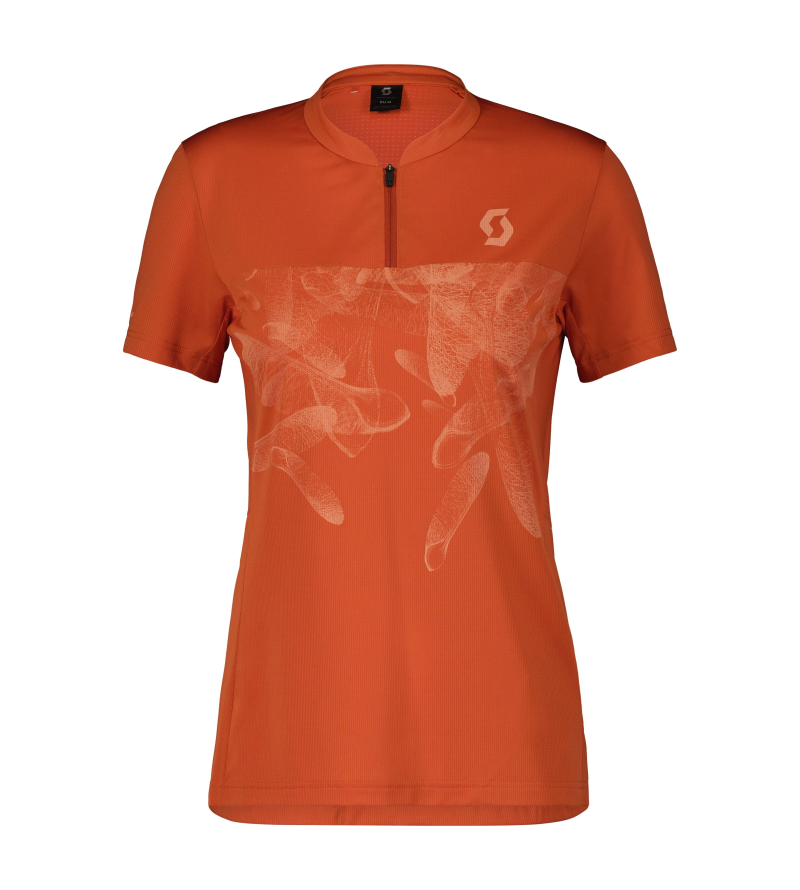 SCOTT SHORT W'S TRAIL FLOW ZIP SS BR /ORA