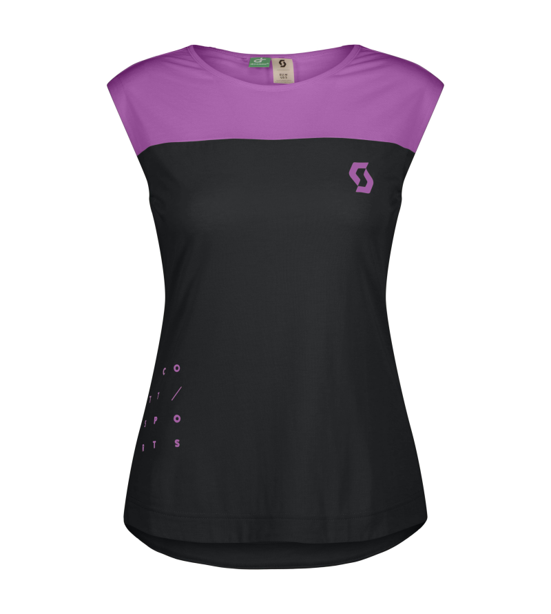 SCOTT TANK W'S TRAIL VERTIC DRI SS BLACK LIQUID PURPLE